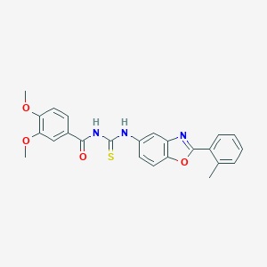 molecular formula C24H21N3O4S B410145 3,4-dimethoxy-N-{[2-(2-methylphenyl)-1,3-benzoxazol-5-yl]carbamothioyl}benzamide 
