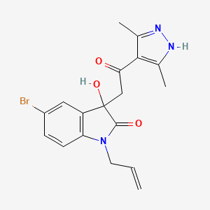 1-allyl-5-bromo-3-[2-(3,5-dimethyl-1H-pyrazol-4-yl)-2-oxoethyl]-3-hydroxy-1,3-dihydro-2H-indol-2-one