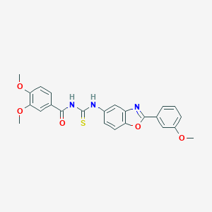 molecular formula C24H21N3O5S B410148 3,4-dimethoxy-N-{[2-(3-methoxyphenyl)-1,3-benzoxazol-5-yl]carbamothioyl}benzamide CAS No. 335213-71-3