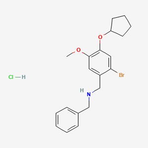 molecular formula C20H25BrClNO2 B4101481 N-benzyl-1-[2-bromo-4-(cyclopentyloxy)-5-methoxyphenyl]methanamine hydrochloride 