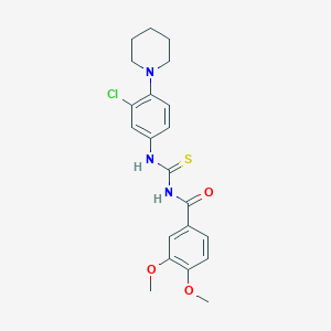 molecular formula C21H24ClN3O3S B410149 N-(3-chloro-4-piperidin-1-ylphenyl)-N'-(3,4-dimethoxybenzoyl)thiourea 