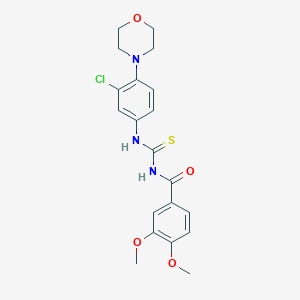 molecular formula C20H22ClN3O4S B410150 N-{[3-chloro-4-(morpholin-4-yl)phenyl]carbamothioyl}-3,4-dimethoxybenzamide 