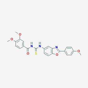molecular formula C24H21N3O5S B410151 3,4-dimethoxy-N-{[2-(4-methoxyphenyl)-1,3-benzoxazol-5-yl]carbamothioyl}benzamide 