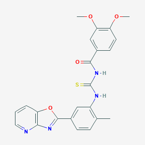 3,4-dimethoxy-N-{[2-methyl-5-([1,3]oxazolo[4,5-b]pyridin-2-yl)phenyl]carbamothioyl}benzamide