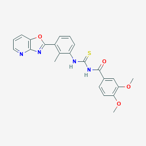 3,4-dimethoxy-N-{[2-methyl-3-([1,3]oxazolo[4,5-b]pyridin-2-yl)phenyl]carbamothioyl}benzamide