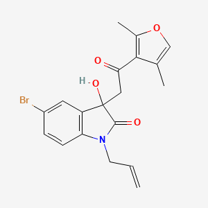 molecular formula C19H18BrNO4 B4101542 1-allyl-5-bromo-3-[2-(2,4-dimethyl-3-furyl)-2-oxoethyl]-3-hydroxy-1,3-dihydro-2H-indol-2-one 