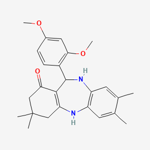 molecular formula C25H30N2O3 B4101576 11-(2,4-dimethoxyphenyl)-3,3,7,8-tetramethyl-2,3,4,5,10,11-hexahydro-1H-dibenzo[b,e][1,4]diazepin-1-one 