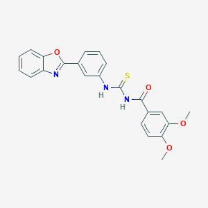 molecular formula C23H19N3O4S B410159 N-{[3-(1,3-benzoxazol-2-yl)phenyl]carbamothioyl}-3,4-dimethoxybenzamide 