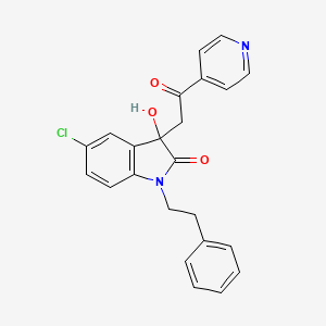 5-chloro-3-hydroxy-3-[2-oxo-2-(4-pyridinyl)ethyl]-1-(2-phenylethyl)-1,3-dihydro-2H-indol-2-one