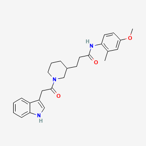 molecular formula C26H31N3O3 B4101645 3-[1-(1H-indol-3-ylacetyl)-3-piperidinyl]-N-(4-methoxy-2-methylphenyl)propanamide 