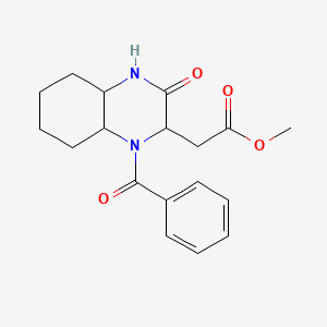 methyl (1-benzoyl-3-oxodecahydro-2-quinoxalinyl)acetate