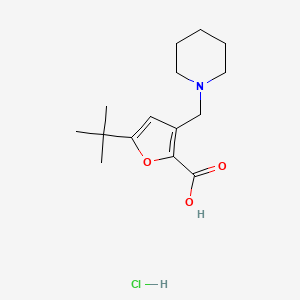 molecular formula C15H24ClNO3 B4101663 5-tert-butyl-3-(1-piperidinylmethyl)-2-furoic acid hydrochloride 