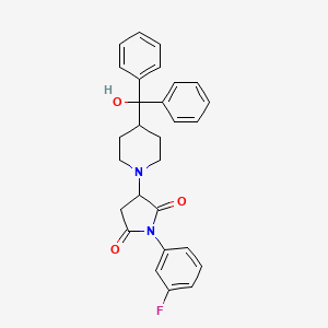 1-(3-fluorophenyl)-3-{4-[hydroxy(diphenyl)methyl]-1-piperidinyl}-2,5-pyrrolidinedione