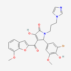 5-(3-bromo-4-hydroxy-5-methoxyphenyl)-3-hydroxy-1-[3-(1H-imidazol-1-yl)propyl]-4-[(7-methoxy-1-benzofuran-2-yl)carbonyl]-1,5-dihydro-2H-pyrrol-2-one