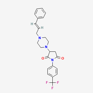 molecular formula C24H24F3N3O2 B4101708 3-[4-(3-phenyl-2-propen-1-yl)-1-piperazinyl]-1-[4-(trifluoromethyl)phenyl]-2,5-pyrrolidinedione 