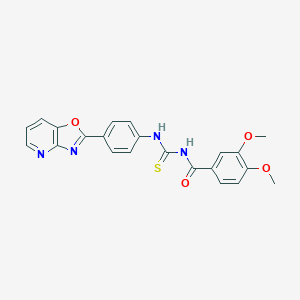 molecular formula C22H18N4O4S B410171 3,4-dimethoxy-N-{[4-([1,3]oxazolo[4,5-b]pyridin-2-yl)phenyl]carbamothioyl}benzamide CAS No. 371125-79-0
