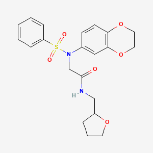 molecular formula C21H24N2O6S B4101713 N~2~-(2,3-dihydro-1,4-benzodioxin-6-yl)-N~2~-(phenylsulfonyl)-N~1~-(tetrahydro-2-furanylmethyl)glycinamide 