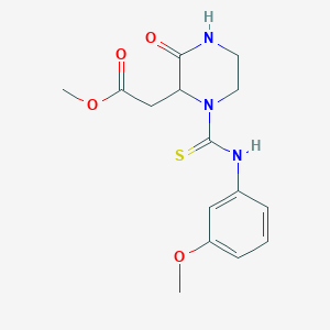 molecular formula C15H19N3O4S B4101756 methyl (1-{[(3-methoxyphenyl)amino]carbonothioyl}-3-oxo-2-piperazinyl)acetate 