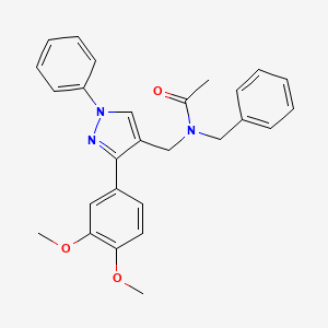 N-benzyl-N-[[3-(3,4-dimethoxyphenyl)-1-phenylpyrazol-4-yl]methyl]acetamide