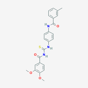 3,4-dimethoxy-N-[(4-{[(3-methylphenyl)carbonyl]amino}phenyl)carbamothioyl]benzamide