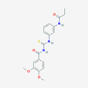 3,4-dimethoxy-N-{[3-(propanoylamino)phenyl]carbamothioyl}benzamide