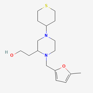 molecular formula C17H28N2O2S B4101796 2-[1-[(5-methyl-2-furyl)methyl]-4-(tetrahydro-2H-thiopyran-4-yl)-2-piperazinyl]ethanol 