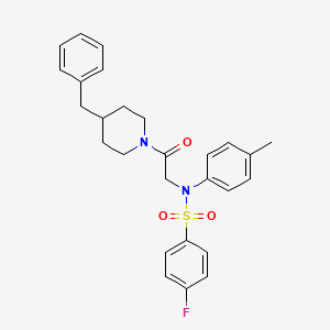 molecular formula C27H29FN2O3S B4101812 N-[2-(4-Benzyl-piperidin-1-yl)-2-oxo-ethyl]-4-fluoro-N-p-tolyl-benzenesulfonamide 