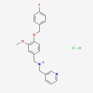 molecular formula C21H22ClFN2O2 B4101838 {4-[(4-fluorobenzyl)oxy]-3-methoxybenzyl}(3-pyridinylmethyl)amine hydrochloride 