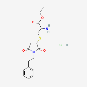 molecular formula C17H23ClN2O4S B4101877 ethyl S-[2,5-dioxo-1-(2-phenylethyl)-3-pyrrolidinyl]cysteinate hydrochloride 