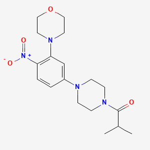 molecular formula C18H26N4O4 B4101878 4-[5-(4-isobutyryl-1-piperazinyl)-2-nitrophenyl]morpholine 