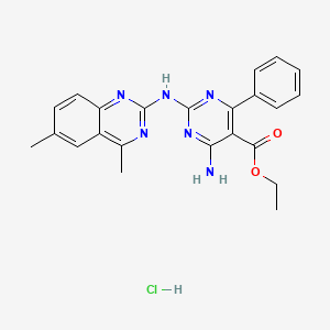 Ethyl 4-amino-2-[(4,6-dimethylquinazolin-2-yl)amino]-6-phenylpyrimidine-5-carboxylate;hydrochloride