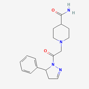 molecular formula C17H22N4O2 B4101882 1-[2-oxo-2-(5-phenyl-4,5-dihydro-1H-pyrazol-1-yl)ethyl]-4-piperidinecarboxamide 