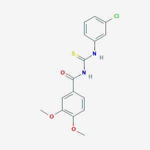 molecular formula C16H15ClN2O3S B410189 N-[(3-chlorophenyl)carbamothioyl]-3,4-dimethoxybenzamide 