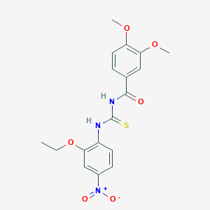 molecular formula C18H19N3O6S B410192 N-[(2-ethoxy-4-nitrophenyl)carbamothioyl]-3,4-dimethoxybenzamide 