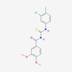 molecular formula C17H17ClN2O3S B410193 N-[(3-chloro-4-methylphenyl)carbamothioyl]-3,4-dimethoxybenzamide 