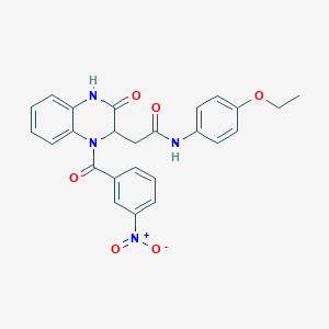 N-(4-ethoxyphenyl)-2-[1-(3-nitrobenzoyl)-3-oxo-1,2,3,4-tetrahydroquinoxalin-2-yl]acetamide