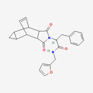 2-(1,3-dioxooctahydro-4,6-ethenocyclopropa[f]isoindol-2(1H)-yl)-N-(furan-2-ylmethyl)-3-phenylpropanamide