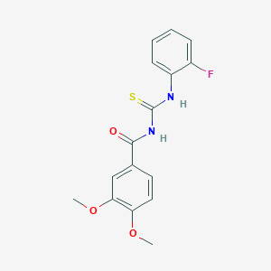 N-[(2-fluorophenyl)carbamothioyl]-3,4-dimethoxybenzamide