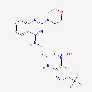 molecular formula C22H23F3N6O3 B4101964 N-[2-(4-morpholinyl)-4-quinazolinyl]-N'-[2-nitro-4-(trifluoromethyl)phenyl]-1,3-propanediamine 