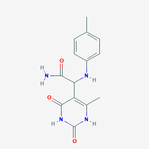 molecular formula C14H16N4O3 B4101979 2-(6-methyl-2,4-dioxo-1,2,3,4-tetrahydro-5-pyrimidinyl)-2-[(4-methylphenyl)amino]acetamide 