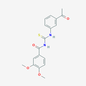 molecular formula C18H18N2O4S B410198 N-[(3-acetylphenyl)carbamothioyl]-3,4-dimethoxybenzamide 