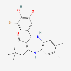 11-(3-bromo-4-hydroxy-5-methoxyphenyl)-3,3,7,8-tetramethyl-2,3,4,5,10,11-hexahydro-1H-dibenzo[b,e][1,4]diazepin-1-one