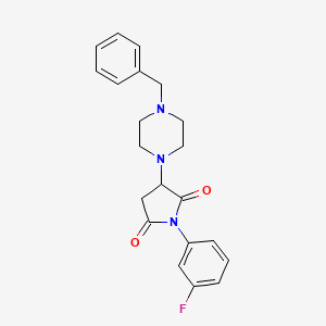 3-(4-benzyl-1-piperazinyl)-1-(3-fluorophenyl)-2,5-pyrrolidinedione