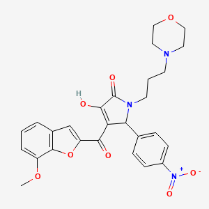 3-hydroxy-4-[(7-methoxy-1-benzofuran-2-yl)carbonyl]-1-[3-(4-morpholinyl)propyl]-5-(4-nitrophenyl)-1,5-dihydro-2H-pyrrol-2-one