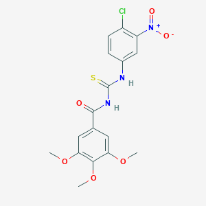 molecular formula C17H16ClN3O6S B410205 N-[(4-chloro-3-nitrophenyl)carbamothioyl]-3,4,5-trimethoxybenzamide 