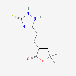 molecular formula C10H15N3O2S B4102053 3-[2-(5-mercapto-4H-1,2,4-triazol-3-yl)ethyl]-5,5-dimethyldihydro-2(3H)-furanone 