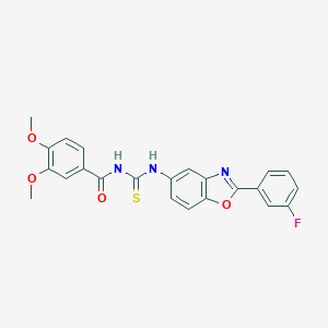molecular formula C23H18FN3O4S B410207 N-{[2-(3-fluorophenyl)-1,3-benzoxazol-5-yl]carbamothioyl}-3,4-dimethoxybenzamide CAS No. 428446-01-9
