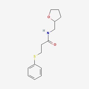 molecular formula C14H19NO2S B4102075 3-(phenylthio)-N-(tetrahydro-2-furanylmethyl)propanamide 