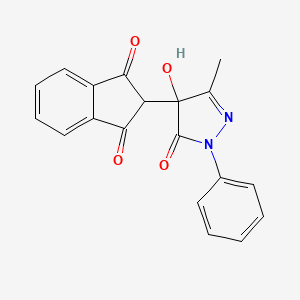 molecular formula C19H14N2O4 B4102080 2-(4-hydroxy-3-methyl-5-oxo-1-phenyl-4,5-dihydro-1H-pyrazol-4-yl)-1H-indene-1,3(2H)-dione 