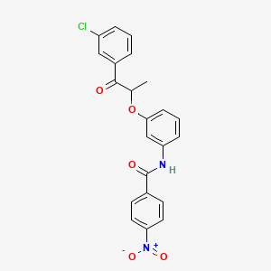 N-(3-{[1-(3-chlorophenyl)-1-oxopropan-2-yl]oxy}phenyl)-4-nitrobenzamide